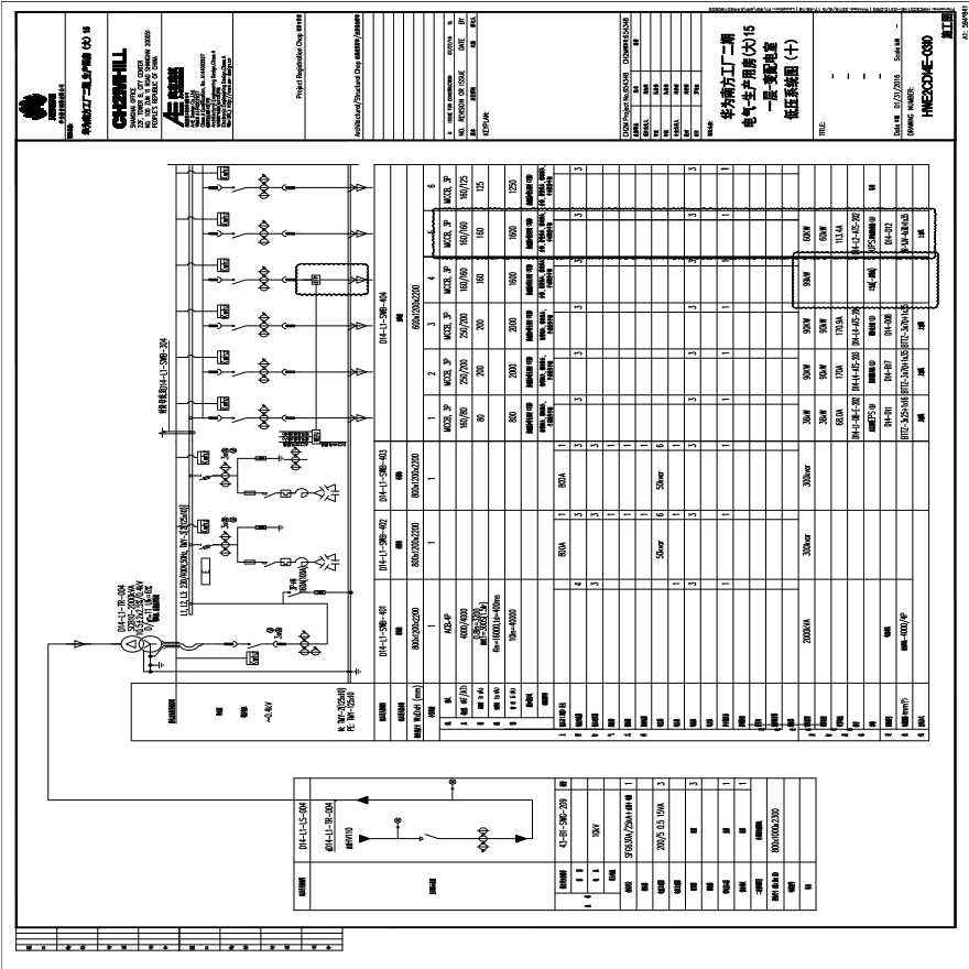 HWE2CD14E-0310电气-生产用房(大)15一层-变配电室低压系统图（十）.PDF-图一