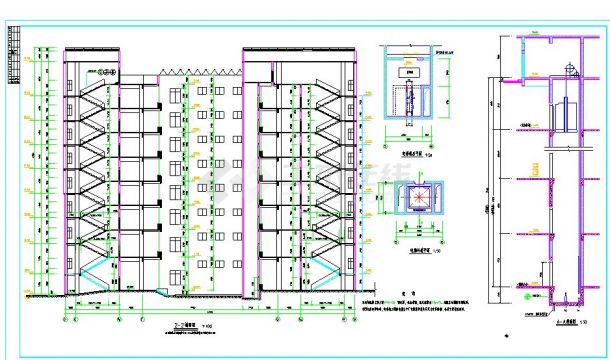 比较受欢迎的一套教学楼建筑CAD施工图-图二