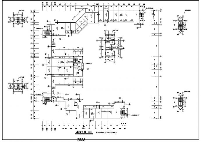某中学教学楼综合楼建筑CAD施工图_图1