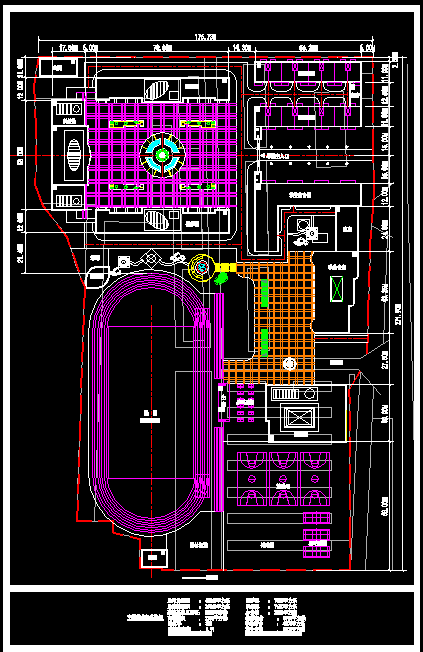 某市中学校园CAD建筑施工设计总图-图一