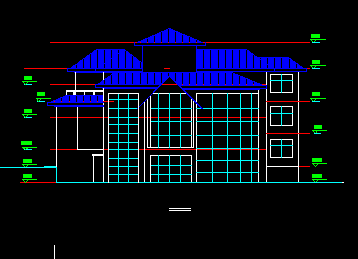 别墅建筑CAD施工设计方案图纸（效果图、3DMAX模型）-图二