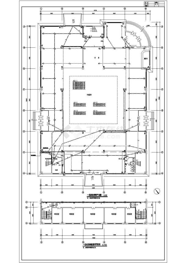 某地二层展厅建筑设计电气规划施工图-图一
