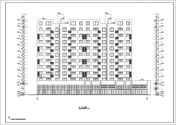 某地10层带跃层住宅楼建筑设计方案图-图一