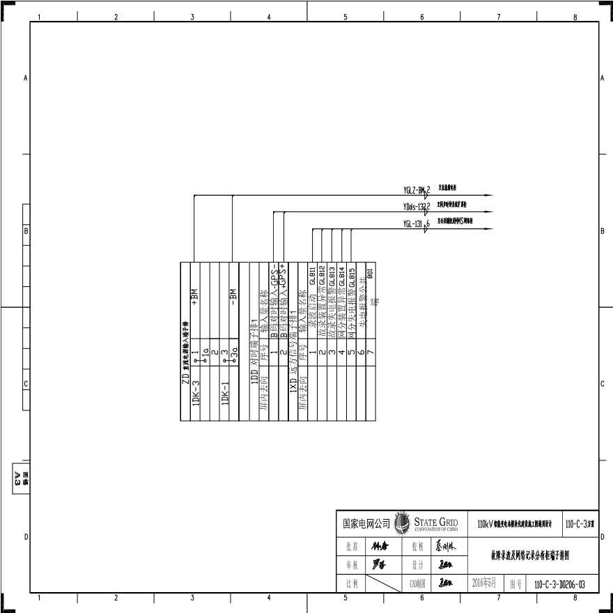 110-C-3 故障录波及网络记录分析柜端子排图.pdf-图一