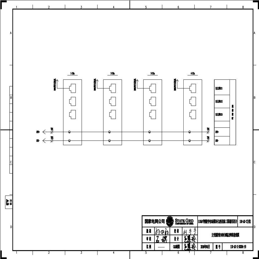 110-A3-2-D0204-19 主变压器测控柜对时回路及网络接线图.pdf-图一