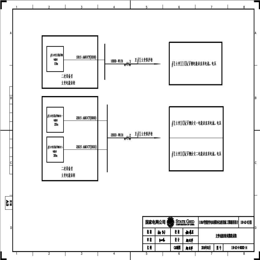 110-A2-8-D0202-14 主变压器电能表柜尾缆联系图1.pdf-图一