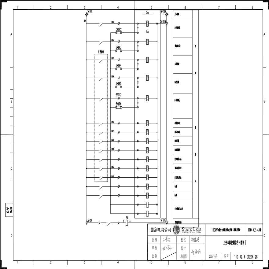 110-A2-4-D0204-28 主变压器本体控制信号回路图1.pdf-图一