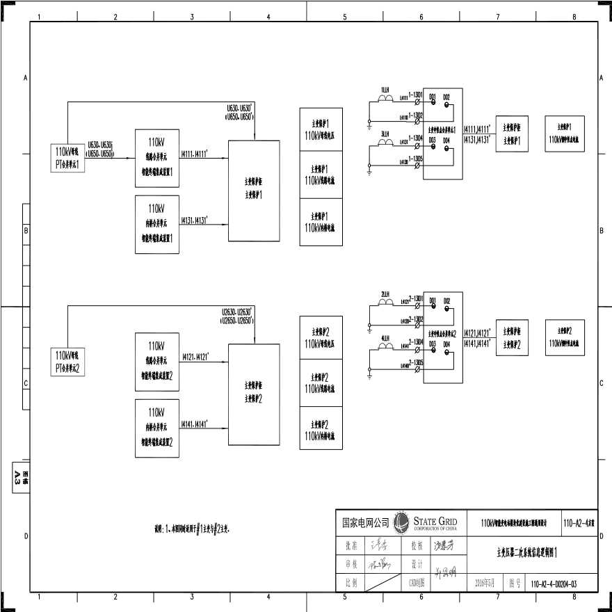 110-A2-4-D0204-03 主变压器二次系统信息逻辑图1.pdf-图一