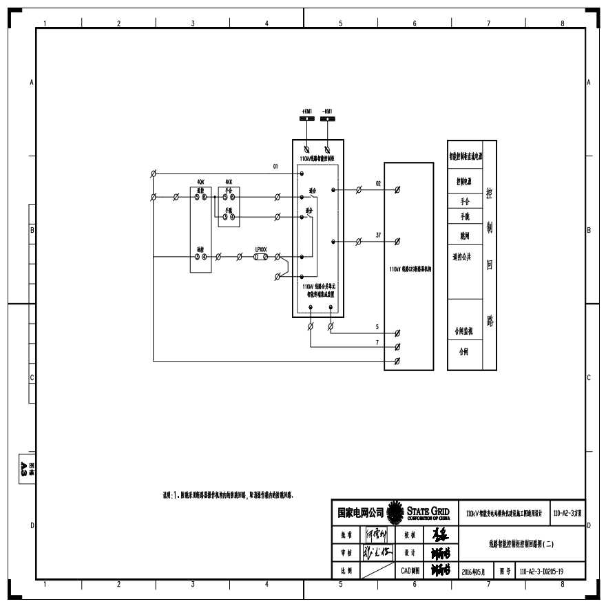 110-A2-3-D0205-19 线路智能控制柜控制回路图（二）.pdf-图一