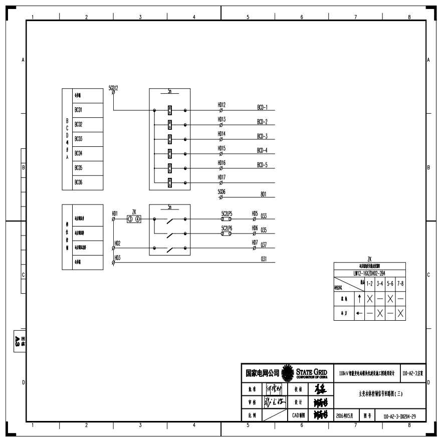 110-A2-3-D0204-29 主变压器本体控制信号回路图（三）.pdf-图一