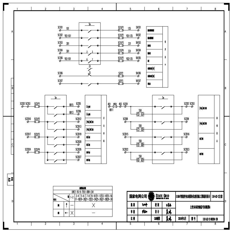110-A2-2-D0204-30 主变压器本体控制信号回路图4.pdf-图一