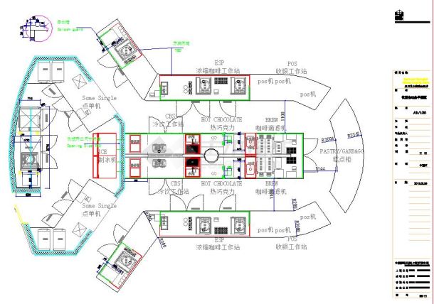 某地星巴克咖啡屋旗舰店装修家具CAD图纸-图一