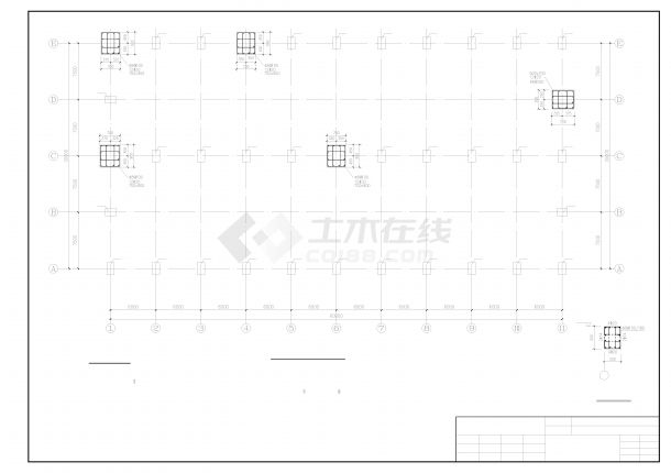 双跨单层轻型门式钢架厂房车间建筑结构设计施工图-图二