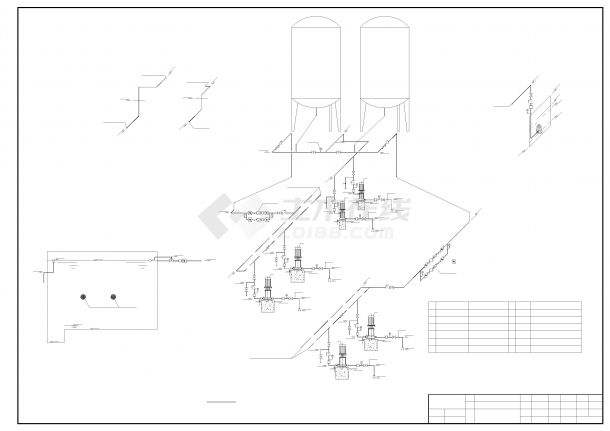 温州市某小区室外消防水泵房工艺设计图-图一