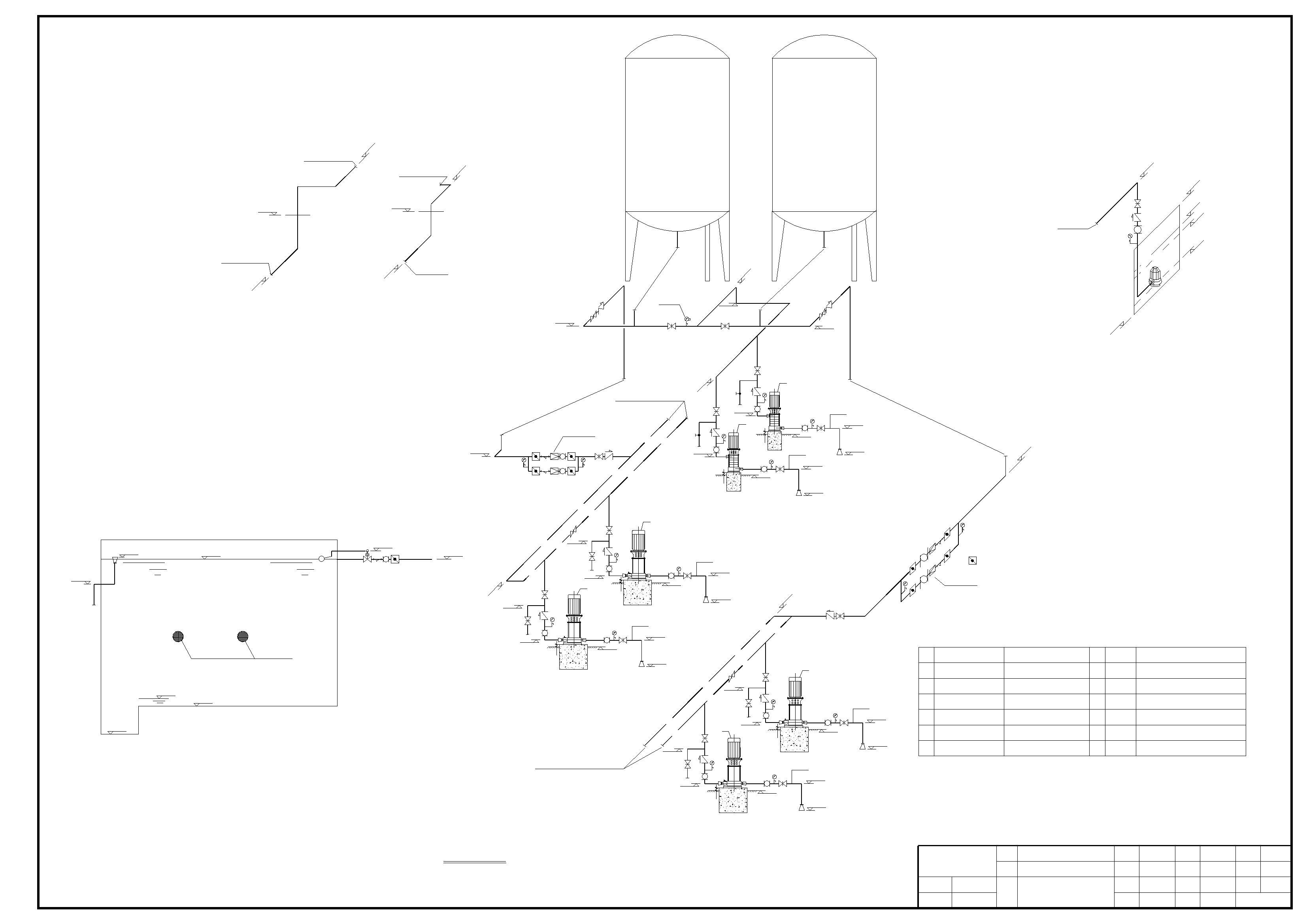 温州市某小区室外消防水泵房工艺设计图