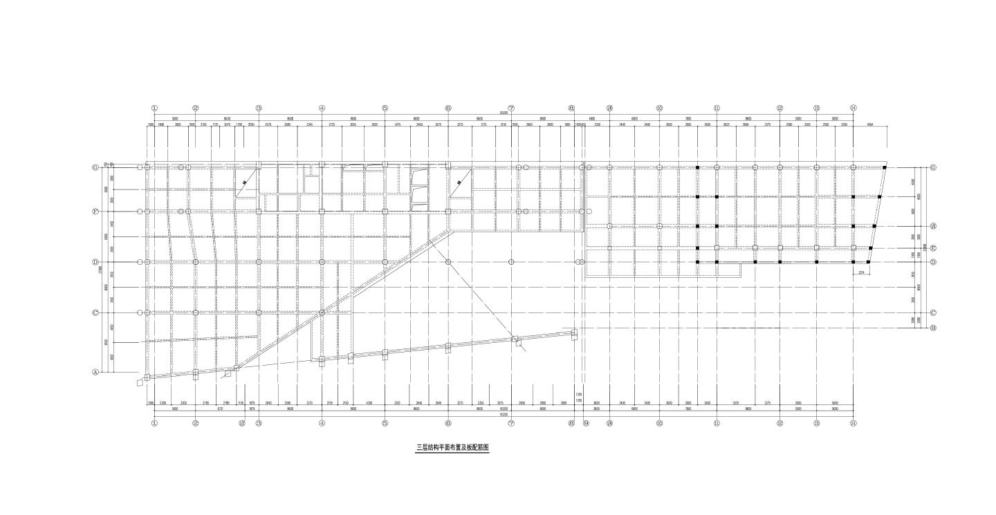 某建筑结构平面布置及板配筋图CAD图