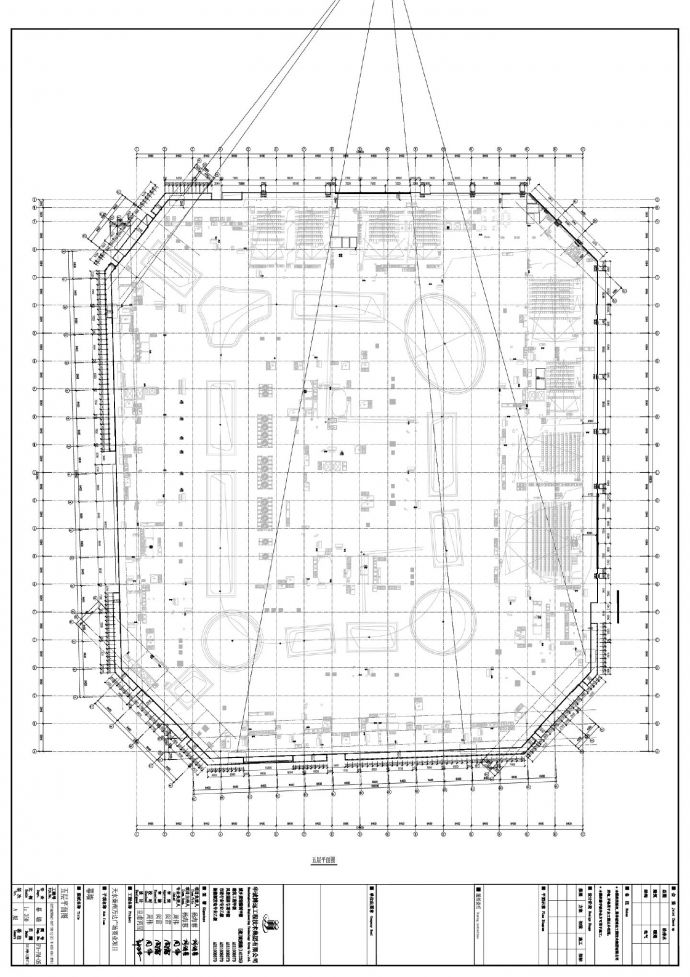 万达广场项目五层幕墙平面图_图1