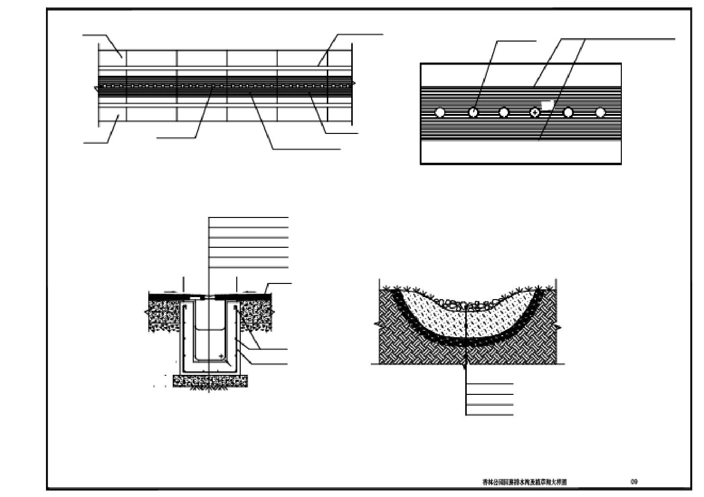 排水沟及植草沟大样图