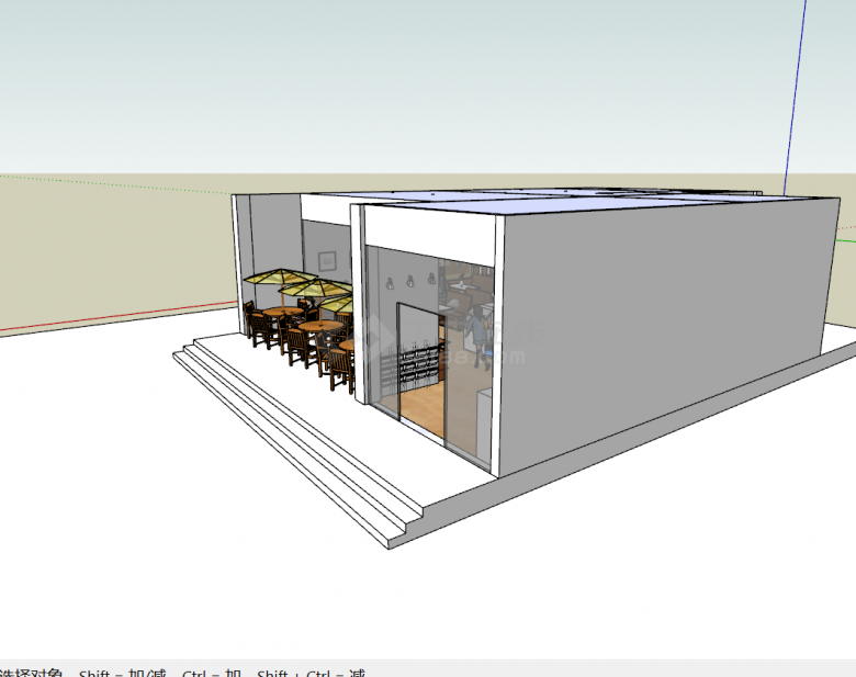 欧式咖啡厅的SU精细模型设计-图二