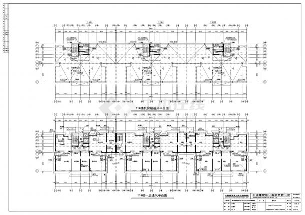11栋楼一层及机房层通风平面图-图一