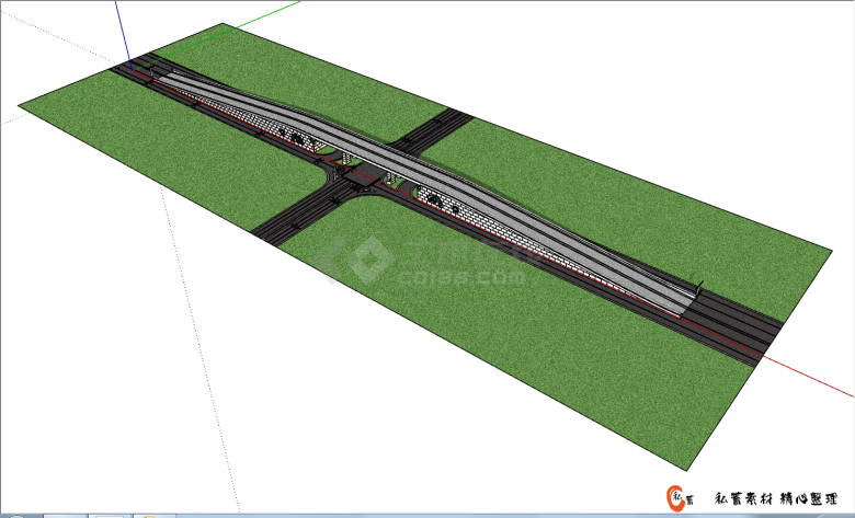 凌空腾起城市立交桥的SU模型-图二