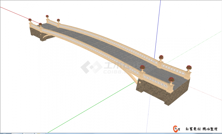 气势磅礴山区道路拱桥的SU模型-图二