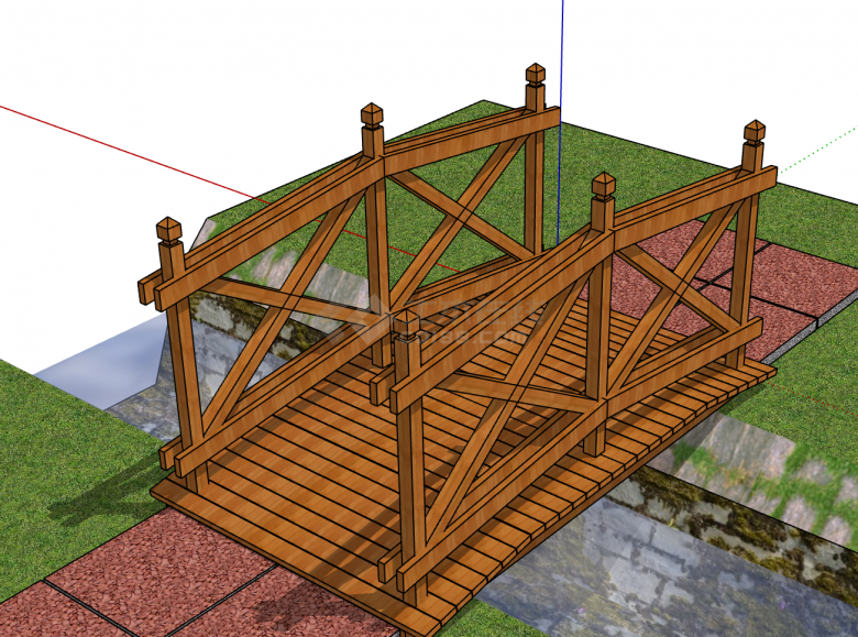全新中式风格拱桥su模型-图二