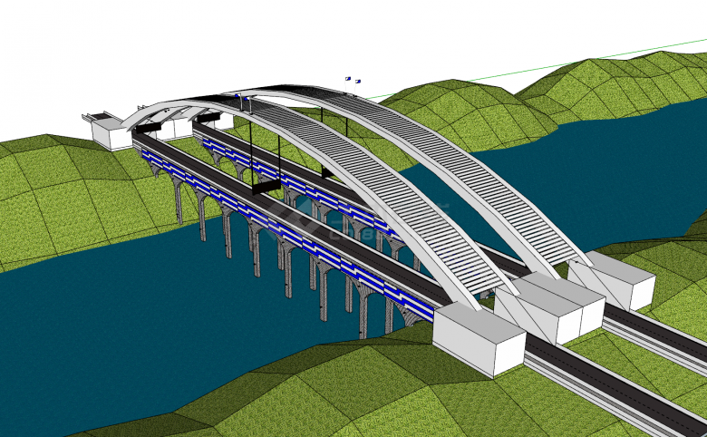 现代化砼制高强度桥梁su模型-图二