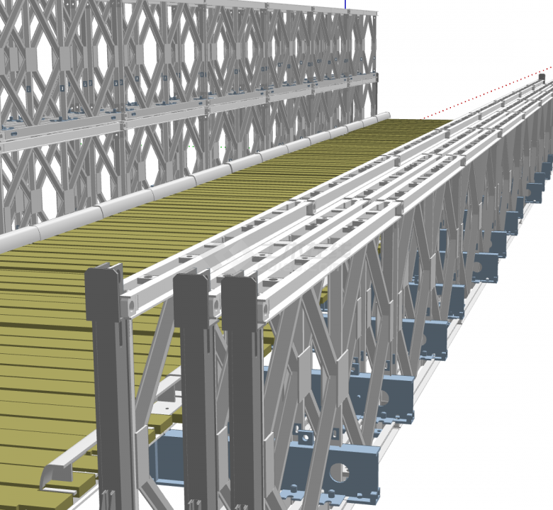护栏可调节式木制板桥梁su模型-图一