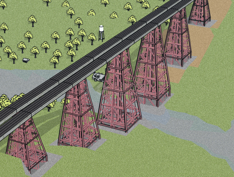 上跨式山区用高架桥桥梁su模型-图二