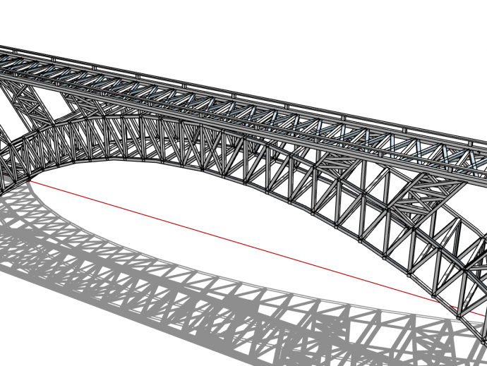 小型钢结构拱桥桥梁su模型_图1