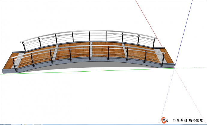 简约好看小型拱桥的SU模型_图1