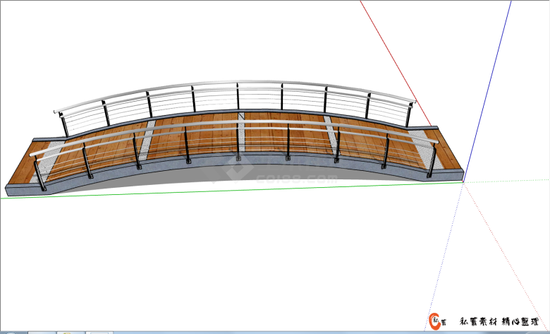 简约好看小型拱桥的SU模型-图一