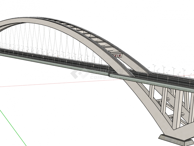 大型现代式斜拉桥梁su模型-图二