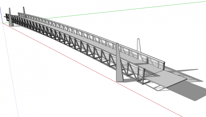 现代风简易桥梁su模型_图1