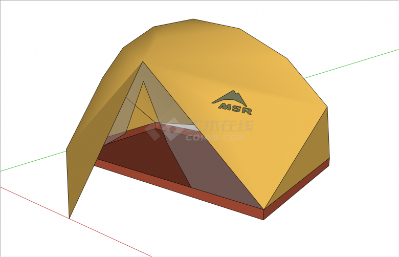 小型便携式SU帐篷模型-图二
