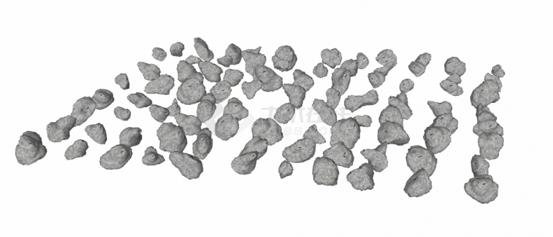 灰色卵石堆假山置石su模型-图二