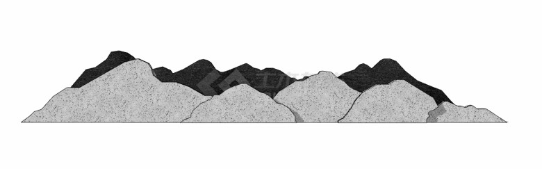 灰黑两层复古的假山置石su模型-图一