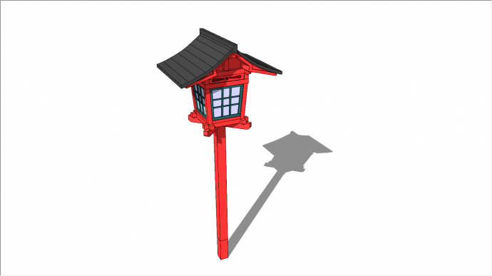 日式古代庭院路灯su模型_图1