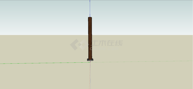 中式木制支撑烛台su模型-图二
