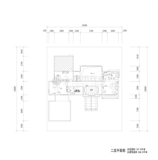 独栋别墅方案设计CAD-图二