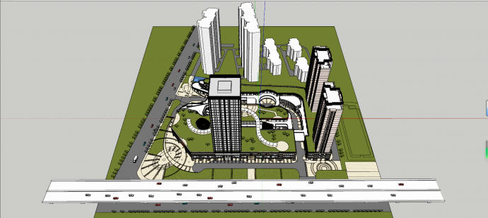 现代风格城市设计规划su模型_图1