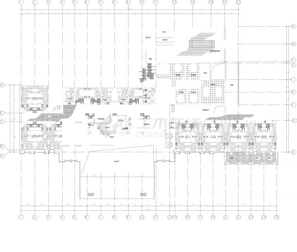上海市利川宾馆CAD二层施工图-图一