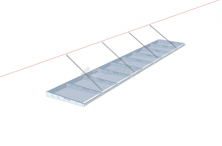 单层玻璃雨棚su模型-图二
