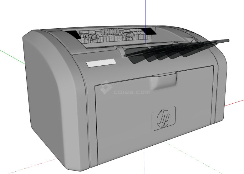 灰色打印机办公用品 器材su模型-图二