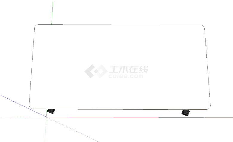 可滑动拆卸的方形办公桌su模型-图二