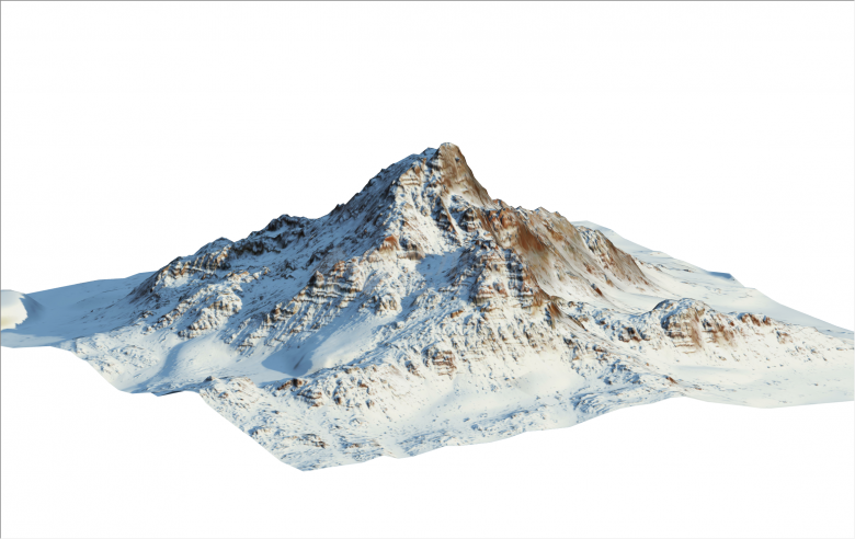 简约一座雪山山脉山体su模型-图一