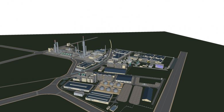 工业设备区域建筑设计su模型-图二