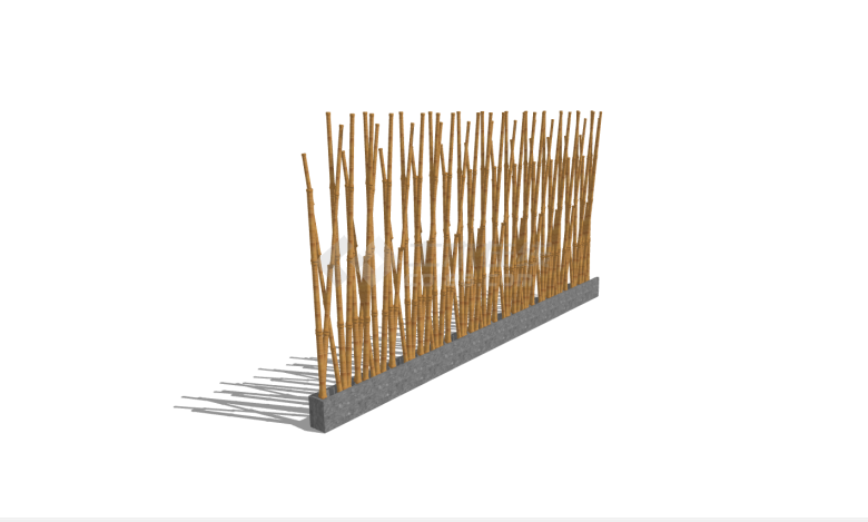 现代简约原木色竹木隔断su模型-图二