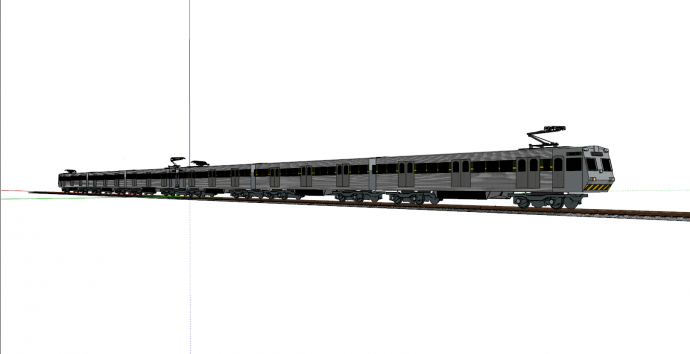 现代城市交通工具火车su模型_图1